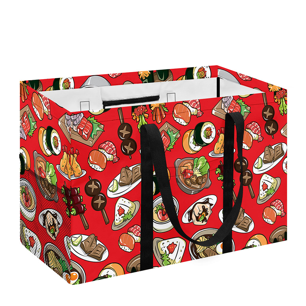 Japanese Food Pattern Print Utility Tote Bag