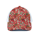 Japanese Food Pattern Print White Mesh Trucker Cap