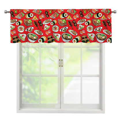 Japanese Food Pattern Print Window Valance