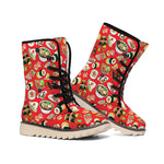 Japanese Food Pattern Print Winter Boots