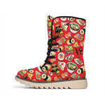 Japanese Food Pattern Print Winter Boots