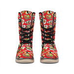 Japanese Food Pattern Print Winter Boots