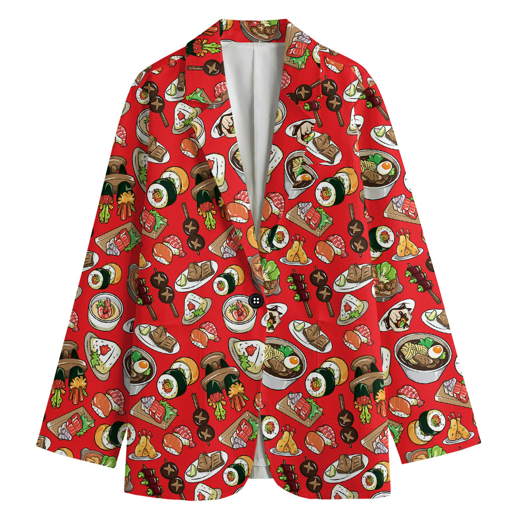 Japanese Food Pattern Print Women's Blazer