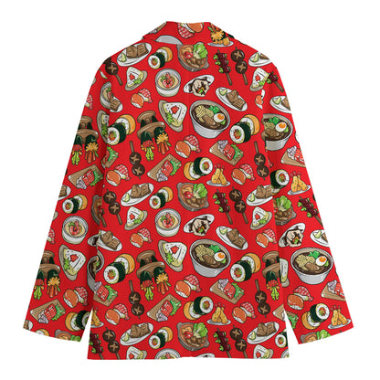 Japanese Food Pattern Print Women's Blazer
