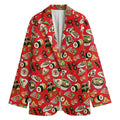 Japanese Food Pattern Print Women's Cotton Blazer