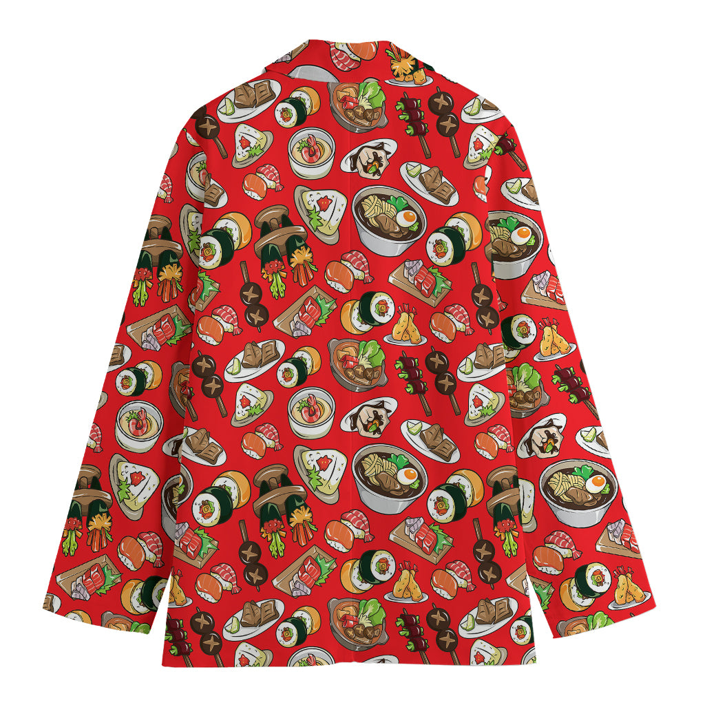 Japanese Food Pattern Print Women's Cotton Blazer