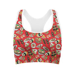 Japanese Food Pattern Print Women's Sports Bra