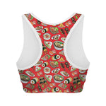 Japanese Food Pattern Print Women's Sports Bra