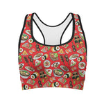 Japanese Food Pattern Print Women's Sports Bra