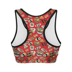 Japanese Food Pattern Print Women's Sports Bra