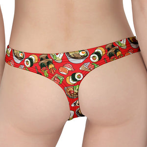 Japanese Food Pattern Print Women's Thong