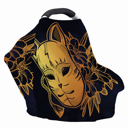 Japanese Fox Mask Print Baby Seat Cover