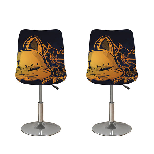 Japanese Fox Mask Print Bar Stool Covers
