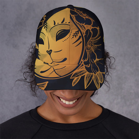 Japanese Fox Mask Print Baseball Cap