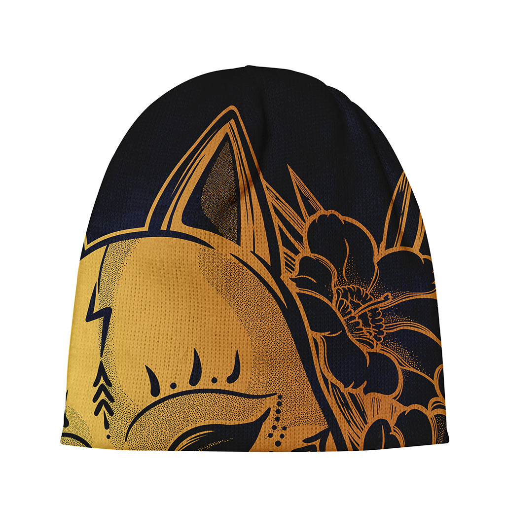 Japanese Fox Mask Print Beanie