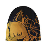 Japanese Fox Mask Print Beanie