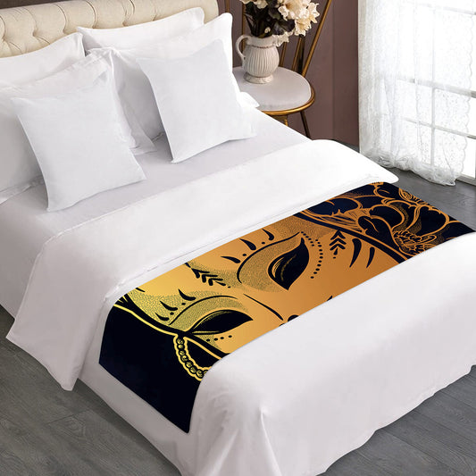 Japanese Fox Mask Print Bed Runner
