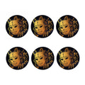 Japanese Fox Mask Print Coaster Set