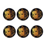 Japanese Fox Mask Print Coaster Set