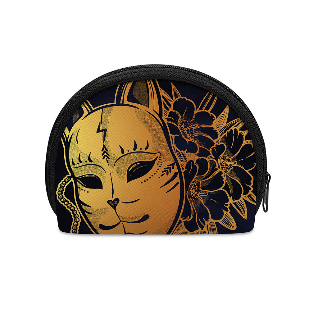 Japanese Fox Mask Print Coin Purse