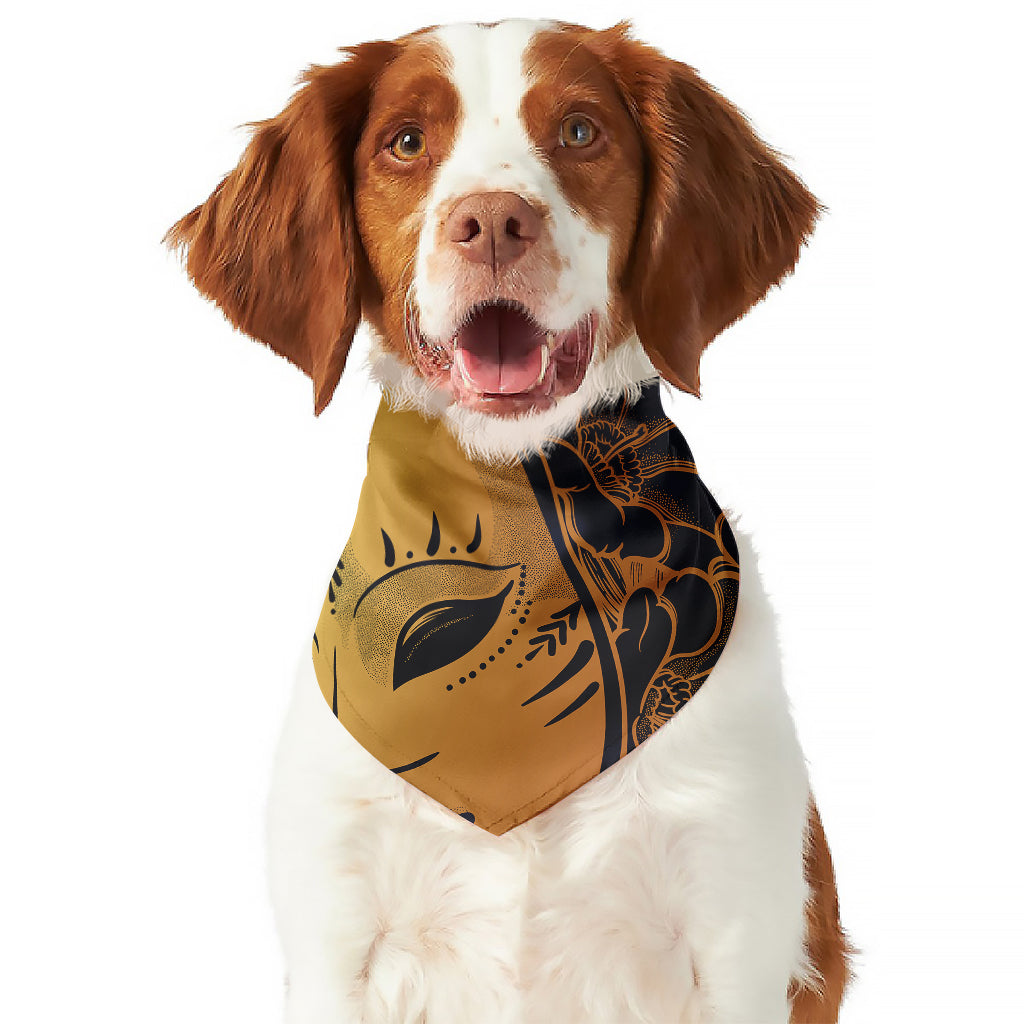 Japanese Fox Mask Print Dog Bandana