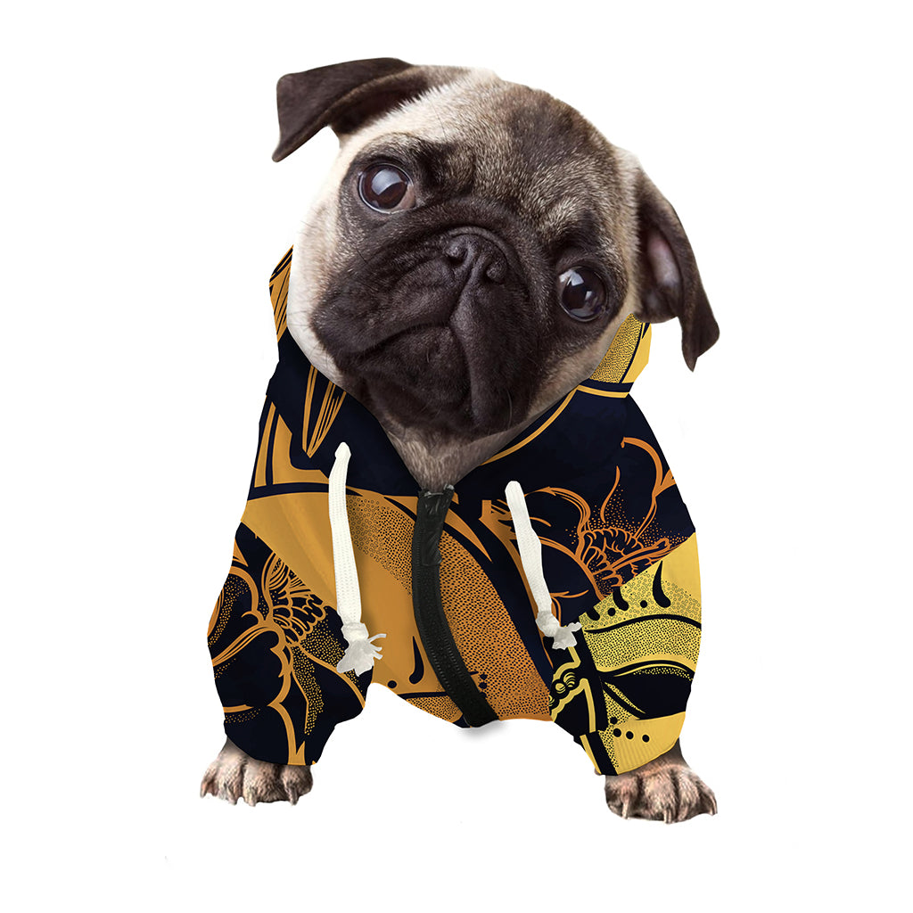 Japanese Fox Mask Print Dog Zip Up Hoodie