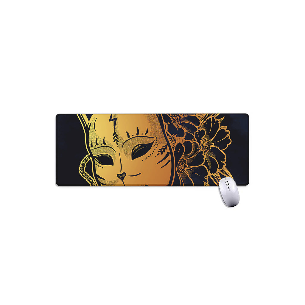 Japanese Fox Mask Print Extended Mouse Pad