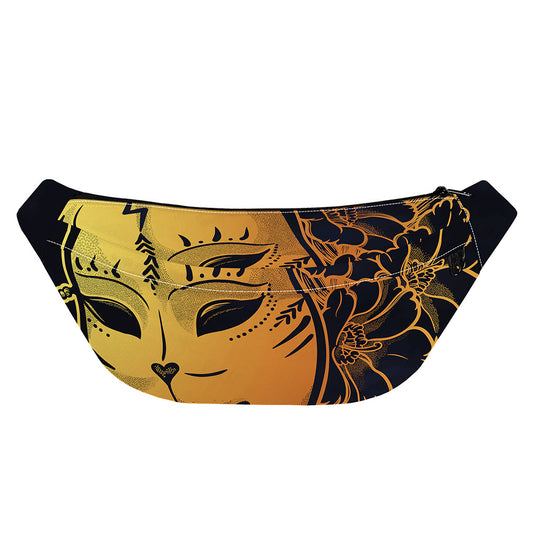 Japanese Fox Mask Print Fanny Pack