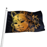 Japanese Fox Mask Print Flag