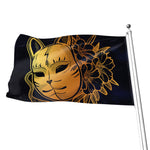 Japanese Fox Mask Print Flag