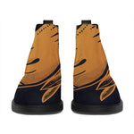 Japanese Fox Mask Print Flat Ankle Boots