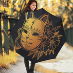 Japanese Fox Mask Print Foldable Umbrella
