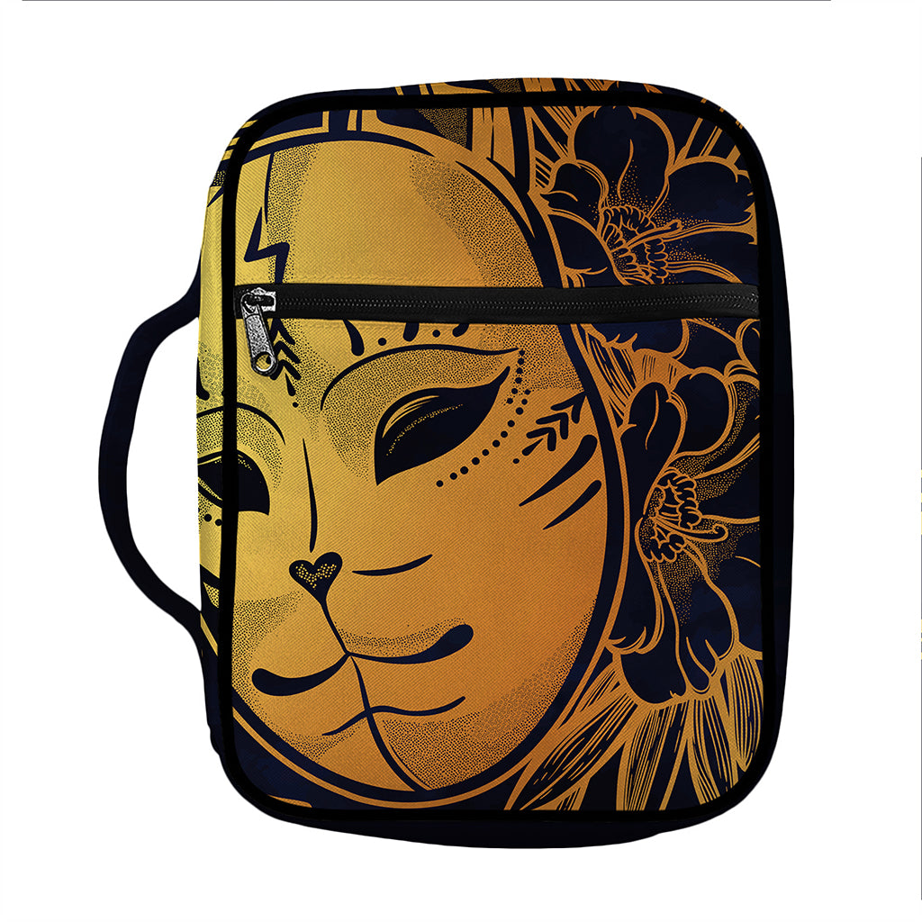 Japanese Fox Mask Print Front Pocket Bible Bag