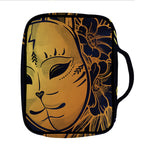 Japanese Fox Mask Print Front Pocket Bible Bag