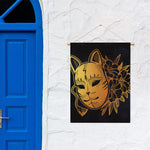 Japanese Fox Mask Print Garden Flag
