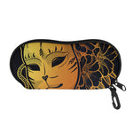 Japanese Fox Mask Print Glasses Case