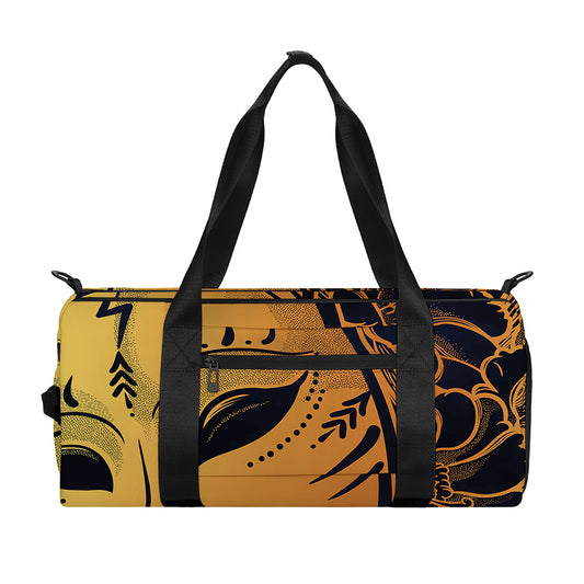 Japanese Fox Mask Print Gym Bag