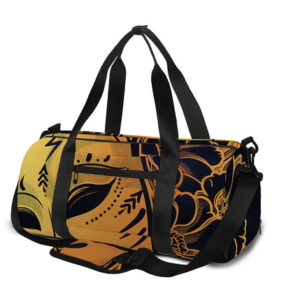 Japanese Fox Mask Print Gym Bag