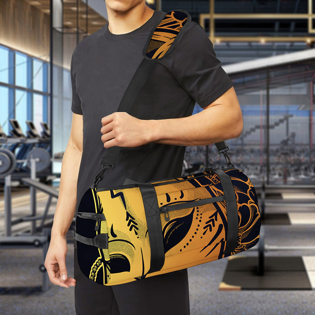 Japanese Fox Mask Print Gym Bag