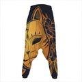 Japanese Fox Mask Print Hammer Pants