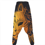 Japanese Fox Mask Print Hammer Pants