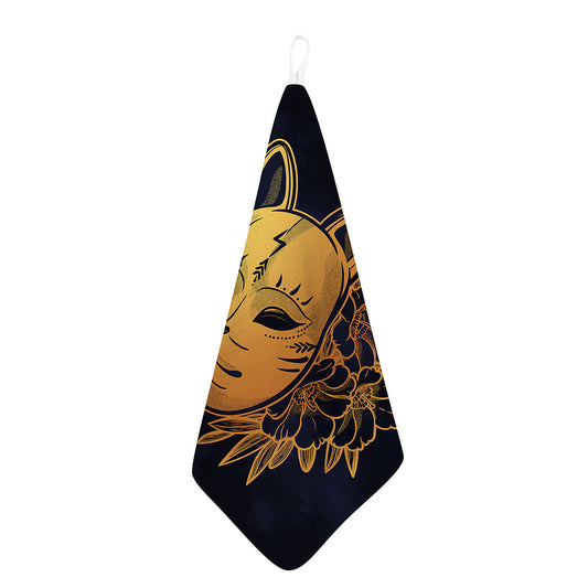 Japanese Fox Mask Print Hand Towel