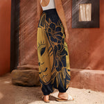 Japanese Fox Mask Print Harem Pants