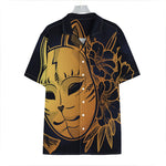 Japanese Fox Mask Print Hawaiian Shirt