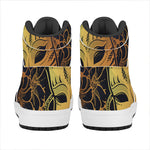 Japanese Fox Mask Print High Top Leather Sneakers
