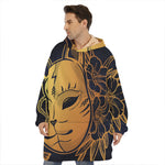 Japanese Fox Mask Print Hoodie Blanket