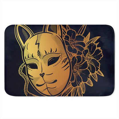 Japanese Fox Mask Print Indoor Door Mat