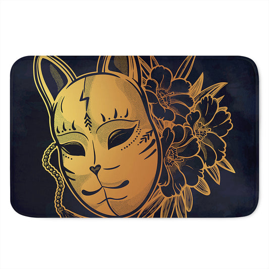 Japanese Fox Mask Print Indoor Door Mat
