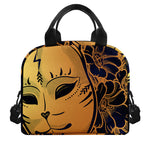 Japanese Fox Mask Print Insulated Lunch Bag
