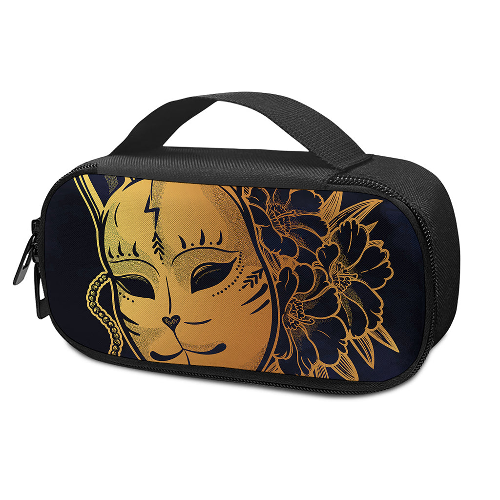 Japanese Fox Mask Print Insulin Cooler Travel Case
